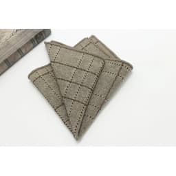 24CM Striped Brown Pocket Square British Style Cotton Linen Handkerchief Casual Plaid Cravat Tuxedo Hanky Suit Shirt Neckwear