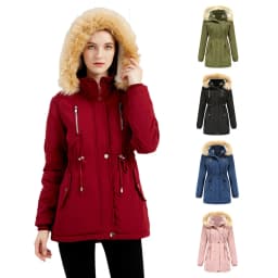 Lamb fleece Women's Winter Down Jacket Coat Parkas Detachable Cap Fur Hooded Woman Clothes Padded Puffer Jacket Outerwear HWY274