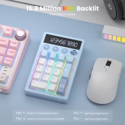 RK ROYAL KLUDGE M20 2.4G Wireless Numpad Keyboard Tri-Mode 17 Keys RGB Hot-Swappable Gasket Knob Calculator Keyboard PBT Keycap