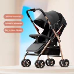 High-quality Two-way Baby Stroller Light Folding Can Sit and Lie Portable One-button Trolley Stroller Baby Car