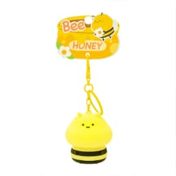 Mini Bee Keychain Night Light Anime Figure Toy Cartoon Gift for Kids Bag Decoration Portable Keyring Night Lights Birthday Gifts