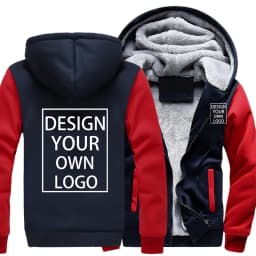 Customized Men's Jacket Winter Fleece Thicken Hooded Jackets Male Your Logo Coat Casual Zip Up Hoodies Streetwear Men's Coats