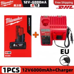 Milwaukee M12 REDLITHIUM HB 6.0Ah Extended Capacity Battery – 12V Rechargeable for M12 Cordless Tools (Model: 48-11-2402)