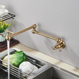 Chrome Black Wall Mounted Faucet Single Cold Water Tap 360 Rotating Spout Washing Faucet Folding Neck Bathroom Kitchen Tap