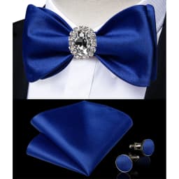 Classic White Selr-tie Bowtie with Ring Pocket Square Cufflinks Set Fashion Solid Men's Bow Tie for Wedding Groom Business Knots