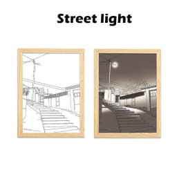 Creativity Night Light Simulation Gift Sunset Mood Photo Frame Lamp INS Anime Painting Led Lights Decoration Lighting