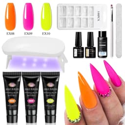 10pcs 20ml Extension Nail Gel Polish Set Acrylic Crystal Building Full Polygel For Nails Kit UV Varnish Nail Art Manicure Kit