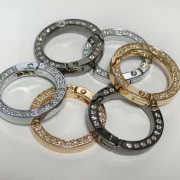 Spring O-Ring Buckle Clips, Alloy Trigger Spring Snap Hook Glossy Rhinestone Key Ring, Creative DIY Keychain Accessories