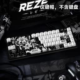KUXM New Reze 5.0 Themed Keycaps, OEM Profile, PBT Material, Side Print Backlit, 5-side Sublimation for Mechanical Keyboard DIY