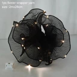 LED Flower Wrapping Paper With Lights Lace Mesh Wave Yarn Florist Bouquet Packaging Decoration Wedding Birthday Valentines Gifts