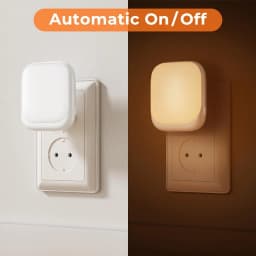 Night Light Socket with Twilight Sensor, Children's Night Light with 3 Brightness Dimmable for Bedroom, Hallway