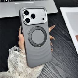 Luxury Water Ripples 360 Rotating Bracket for Magsafe For iPhone 18 Pro Max 18pro 17 Pro Frosted Hard Shockproof PC Holder Cover