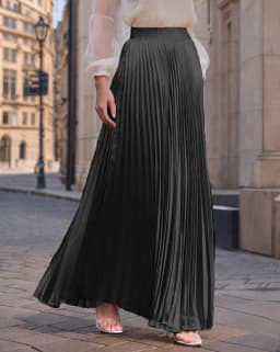 2026 New Spring Summer For Women 22 Solid Colors Midi Flowing Draped Large Hem Long High Waist Pleated Skirt Sweet Elegant