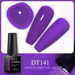 MEET ACROSS 7ml Orange Red Pink Gel Nail Polish Laser Sparkling Soak Off Semi Permanent Nail Art UV Gel Varnishes Spring Summer