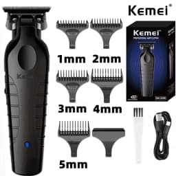 Kemei 2299 Barber Cordless Hair Trimmer 0mm Zero Gapped Carving Clipper Professional Electric Finish Cutting Machine