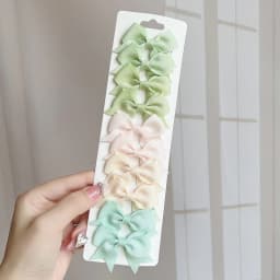 10Pcs/Set Solid Color Kids Bows Hair Clips for Baby Girls Handmade Ribbon Bowknot Hairpin MiNi Barrettes Hair Accessories