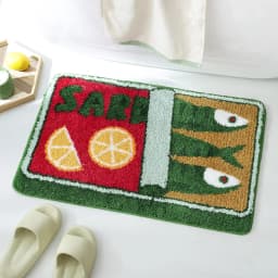 VIKAMA Cute Sardine Can Bath Mat, Non-Slip Washable Fun Cartoon Carpet for Bathroom Entryway Foot Mat Home Decoration