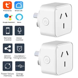 AU Tuya Smart WiFi Plug and Socket, With Energy Monitor, Voice Control Alexa/Google, Remote Control and Timer 2.4G WiFi 16A