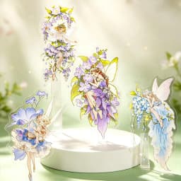 12Pcs/Pack Pink Flower Fairy Elf Sticker DIY Craft Scrapbooking Album Junk Journal Decorative Stickers