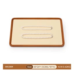 WoodTen Solid Wood Jewelry Tray Retro Ring Earring Display Necklace Bracelet Watch Jewelry Tray Stackable Jewelry Organizer Tray