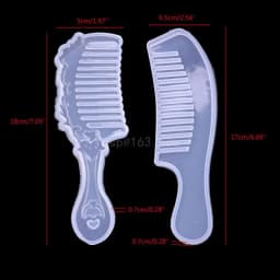 2 Shapes Comb 3D Transparent Epoxy Resin DIY Mold for DIY Comb Casting Silicone Mold Art Craft Making Handmade Comb Gift