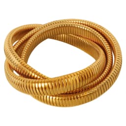 New 316L Stainless Steel Two Three Laps Elastic Charms Bracelet for Women Men Gold Color