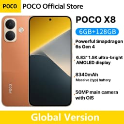 Global Version POCO X8 5G Smartphone 8340mAh battery 67W HyperCharge Snapdragon 6s Gen 4 50MP 6.83" 1.5K Display