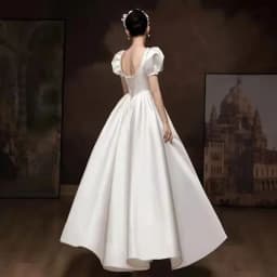 Customized Satin Wedding Dress Bridal Ball Gowns Plus Size Lace up Wedding Dresses Vestidos De Novia De