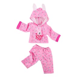 Cute Doll Pattern Pajamas for18inch doll&43 cm Reborn doll Flannel Homewear Set with Cartoon Design, Cozy Sleepwear Loungewear