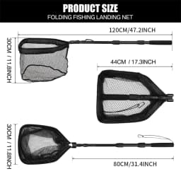 55cm-190cm Telescopic Fishing Net for Salmon Fly Carp Catfish Trout Floating Landing Net Easy Catch & Releasee Foldable