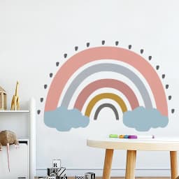 Cartoon Boho Rainbow Wall Sticker Wall Decals Home Decorations Color Mural Sticker Baby Living Bedroom Ornament Home Wallpaper