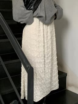 Elegant Long Flocking Half Skirt Women's Early Spring 2025 Super Fairy Korean Style High Waist A-Line Skirt Pure Color