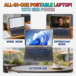 Oushedi 12th Gen Mini Laptop Intel N95 Quad Core 8 Inch Screen LPDDR5 12GB 4800MHz M.2 1TB Windows11Pro AX WiFi6 BT5.2 RJ45 LAN