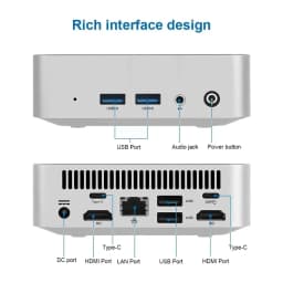 SZBOX W6 Mini PC Intel N3700/N3710 Quad Core Fanless Dual HDMI 4K Gigabit LAN Desktop Computer for Office Business HTPC
