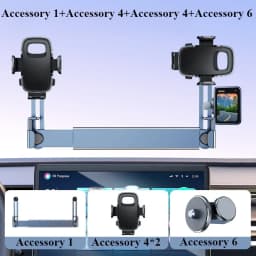 Hipacool Dual-position Car Screen Phone Holder Bracket Metal 360° Adjustable Stand for Tesla Model 3 Highland Y Car Accessories