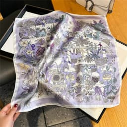 100% Silk Scarf Plum Blossom Pattern Square Scarves for Women Wrap Kerchief Mulberry Silk Bandana Fashion Luxury Headband Hijab