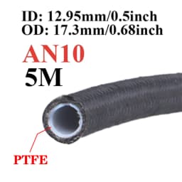 1M/2M/3M/5M AN3 AN4 AN6 AN8 AN10 Universal E85 Fuel Hose Oil Gas Cooler Line Pipe Tube Inside PTFE Nylon Stainless Steel Braided