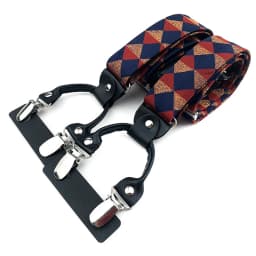 VEEKTIE Brand Suspender For Men 6 Snap Hooks Y-back Adjustable Jacquard Floral Check Shirts Paisley Yellow Blue Vintage Retro
