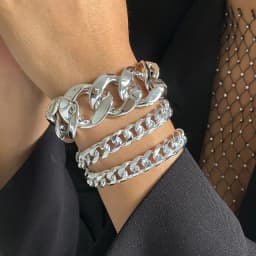Retro Simple Hip Hop Thick Link Chain Bracelet Women's CCB Material Exaggerated Cool Twist Thicks Bracelets Glamour Girl Jewelry