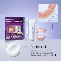 Adult Full Set Silicone Dentures Natural Upper Lower False Teeth Soft Comfort Fit Instant Smile Oral Cosmetic Accessories 2026
