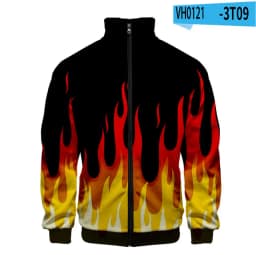 Coat 3D Print Cartoon Red and Yellow Flame Hoodie Men Women Long Sleeve Cosplay Costume Men Jacket Sweatshirts