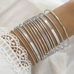 12pcs Punk Curb Cuban Chain Bracelets Set for Women Miami Boho Thick Gold Color Charm Bracelets Bangles Fashion Jewelry