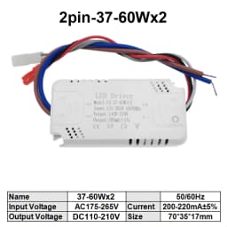 5pcs 3 Color LED Driver 200mA-220mA Transformer 8-24Wx2 25-40Wx2 37-60Wx2 60-80Wx2 For Ceiling Light Chandelier Replacement