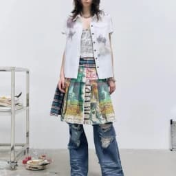 Spring Summer 2026 Women's Skirts Sexy Split Half Skirt Female Clothing Streetwear Printed Unique Design Skirt