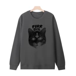 Retro Chic Casual Sweatshirt Classic Personality Bizarre Cat Print Pullover Fashion Winter High Street Hip Hop Y2K Punk Hoodie