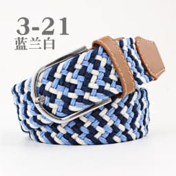 3.3x107cm Solid Color Elastic Braided Belt Casual Men's Women's Belt Stretch Canvas Pin Buckle Waistband