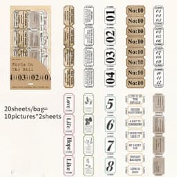 Mr.Paper 20Pcs Double Pack Long Strip Stickers Time Stitch Series Retro Journal Scrapbook Collage Decorative Craft Supplies