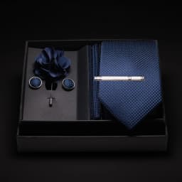 JEMYGINS New Designer Silver Gray Ties For Men Wedding Party Neck Tie Pocket Square Cufflink Pin Gift Box Set Gravat Accessories
