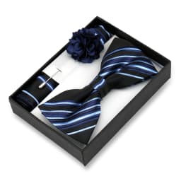 Classic High Quality Bow Tie Set Box Gift For Men Fashion Elegant Bowtie Handchief And Brooch Set Wedding Business Accessories
