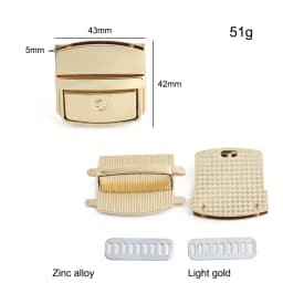 5/10/20PCS Metal Rectangle Press Push Lock For Handbags Bag Briefcase Spring Lock Snap Decorative Clasps Repair Kit Accessories